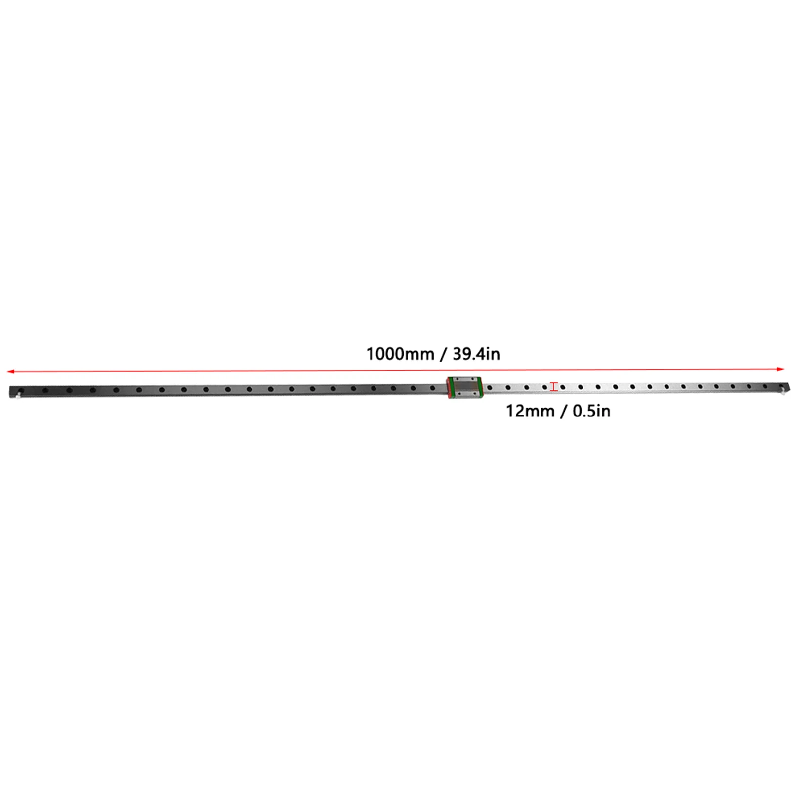 الحركة الخطية السكك الحديدية الخطية النقل MGN12H الصلب الخطية السكك الحديدية 1000 مللي متر طول 27 مللي متر عرض كتلة الشريحة