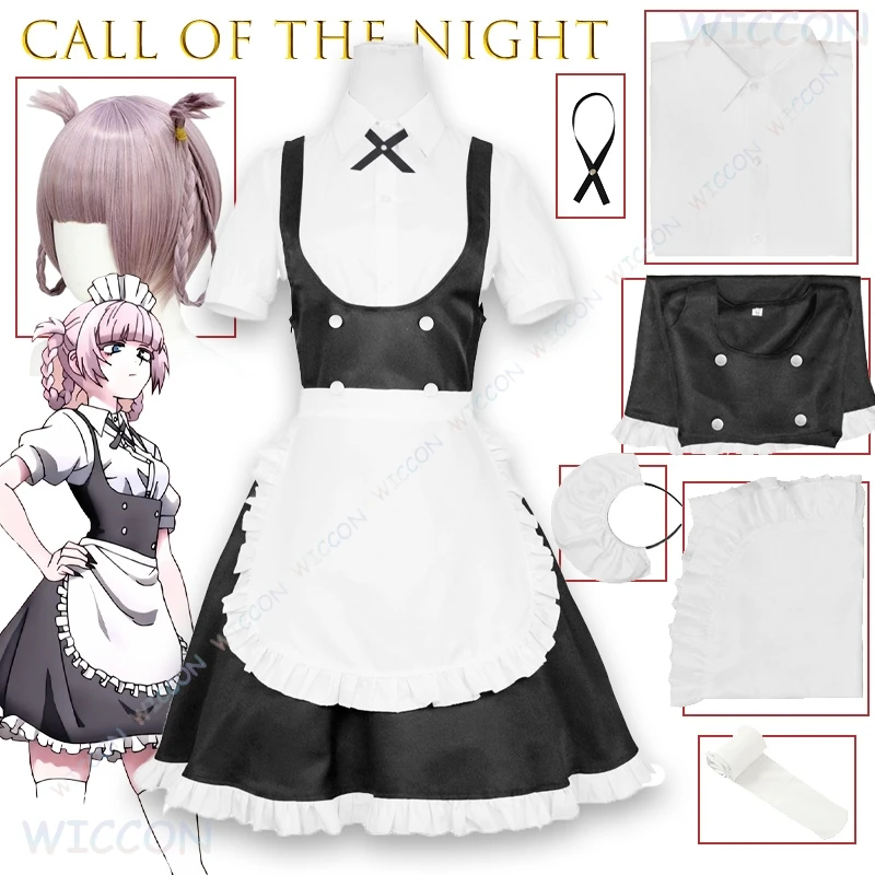 

Call of the Night Nanakusa Nazuna Maid Dress Косплей Костюм Аниме Наряд Yofukashi Uta Персонаж Cos Мода Хэллоуин