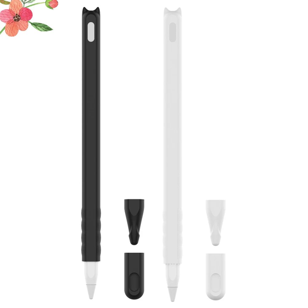 

2 Pcs Pen Cover + Cap Grip Hello Silica Gel Case for Pencil Compatible Pig Pattern 2nd-gen
