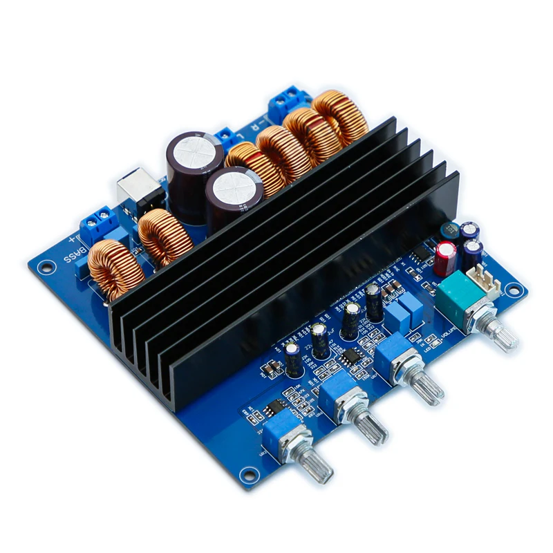 TOBAN TDA7498E 100w * 2 + 200w Amplificador digital de 2.1 canais Amplificador estéreo HIFI com ajuste de agudos e graves para home theater