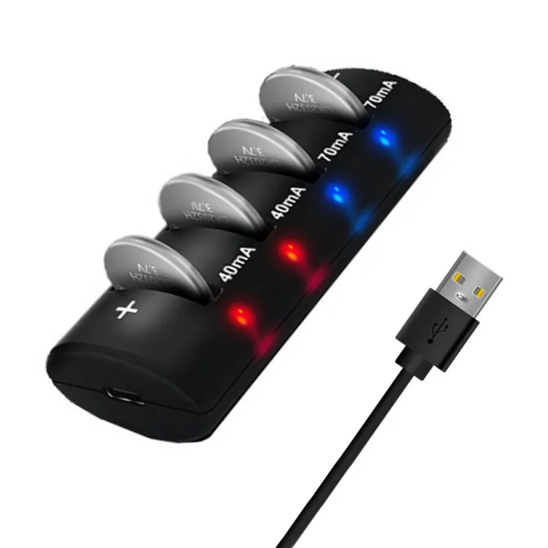 LIR2032H LIR2032 LIR2025 LIR1632 Pantalla LED 3.7V 3.6V Cargador de batería de litio de 4 ranuras para cargador rápido USB