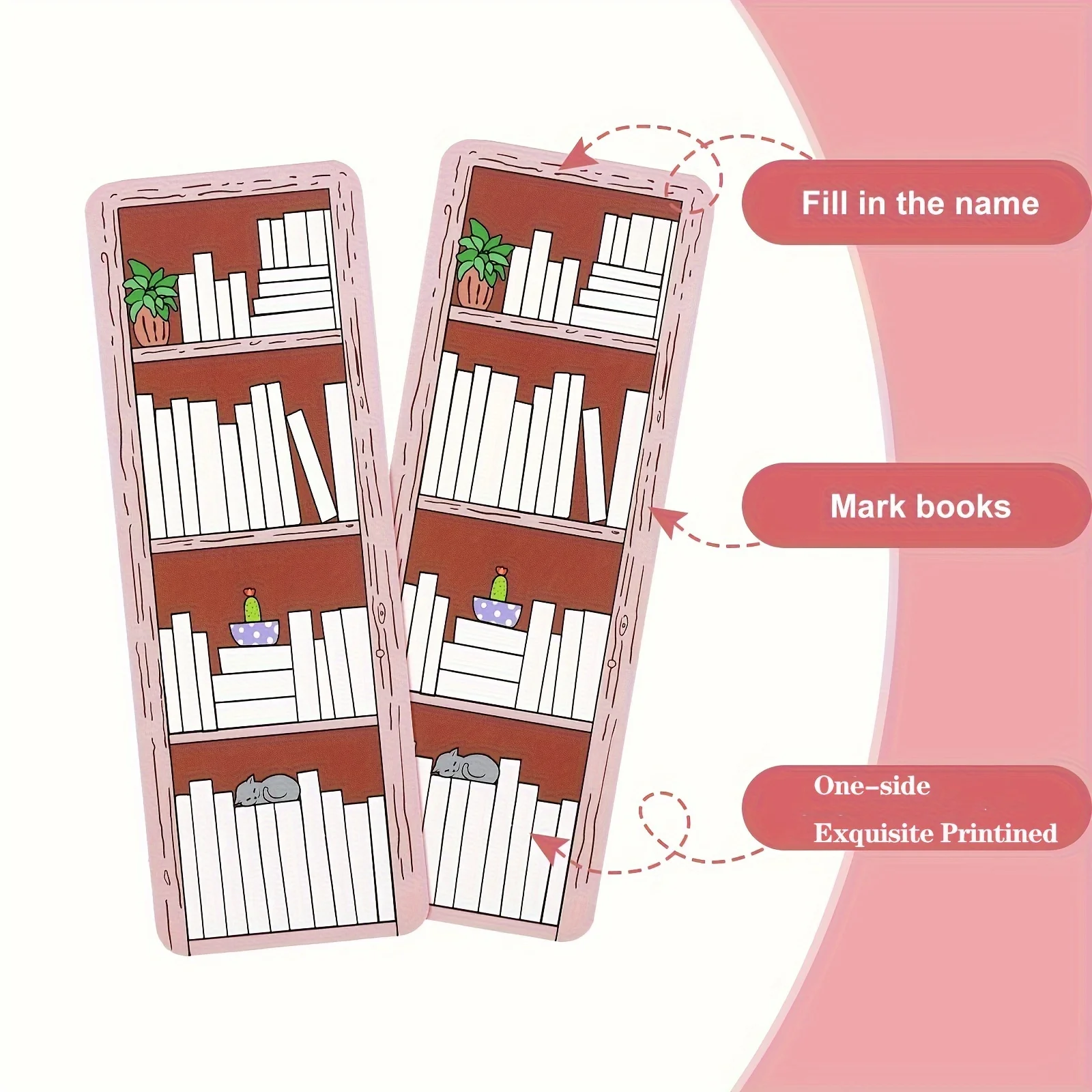20/50 Pcs Book Tracker Bookmark Bookshelf Design Bookmark Reading Page Markers for Christmas Party Reader Writer Student Book Lo