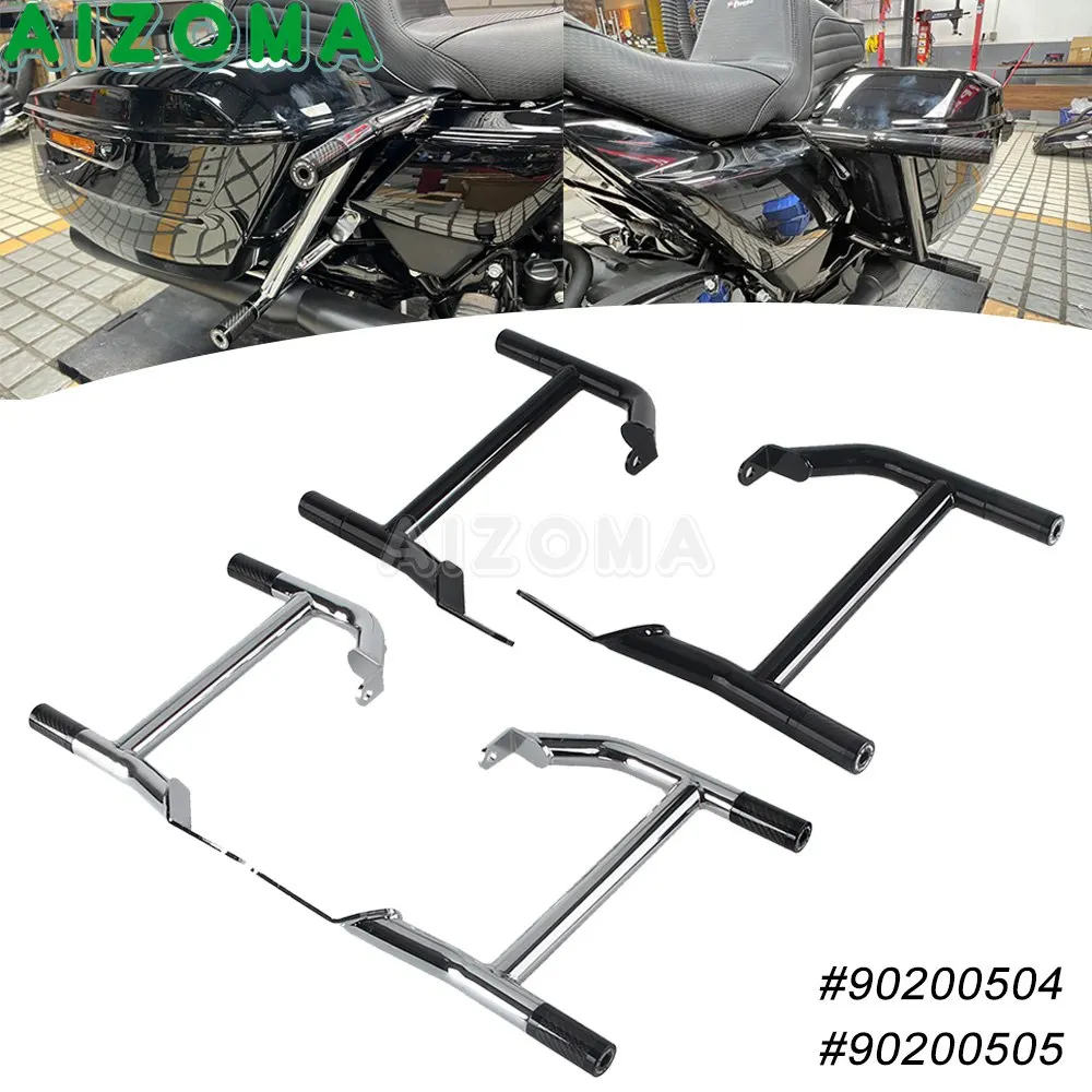 

Rear Saddlebag Guard Motorcycle Crash Bar Protector For Harley Touring Road King FLHR FLHRI CVO/SE FLHRSE6 Special FLHXS 2014-25