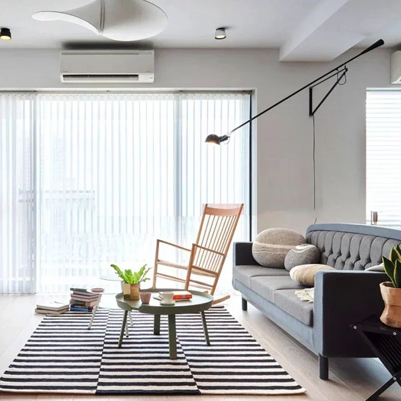 สําหรับห้องนั่งเล่นห้องนอน Study Home Lighting อุตสาหกรรมโบราณ Vintage อุตสาหกรรมสีดํา E27 Swing Arm Arne Jacobsen โคมไฟติดผนัง