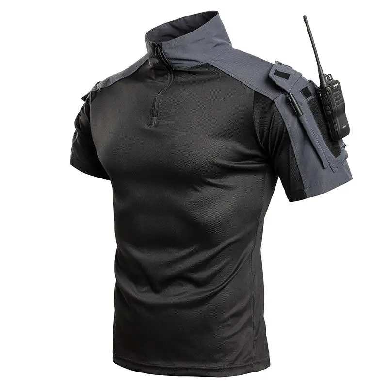Outdoor Tactical Quick Drying T-shirt Training Suit Short Sleeved Men's Wear-resistant Hunting Adventure Hiking Casual Top