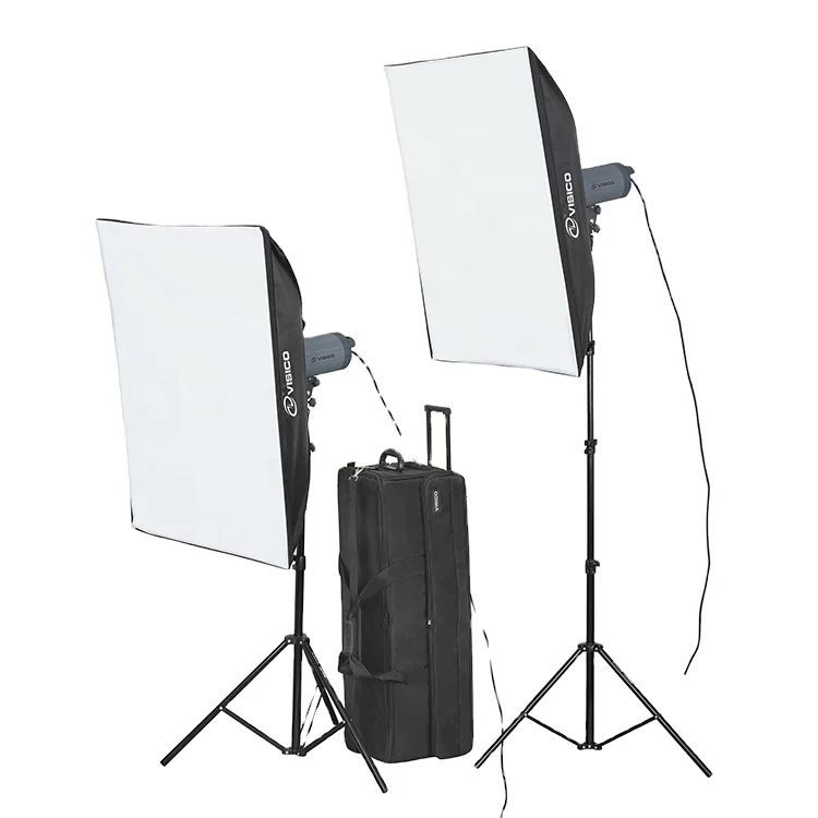 VISICO Photo Studio Soft Box Lighting Kit With Background Softbox Continues Lighting Kit Background For Studio