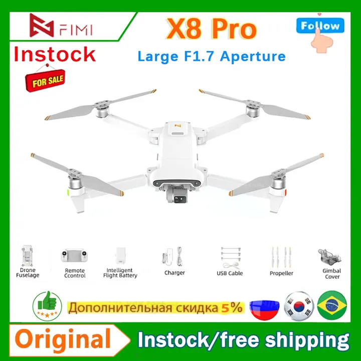 New FIMI X8 Pro 2023 4K Professional HD Camera Drone GPS Smart Avoiding Obstacles w 3-Axis Gimbal RC Quadcopter Helicopter Drone