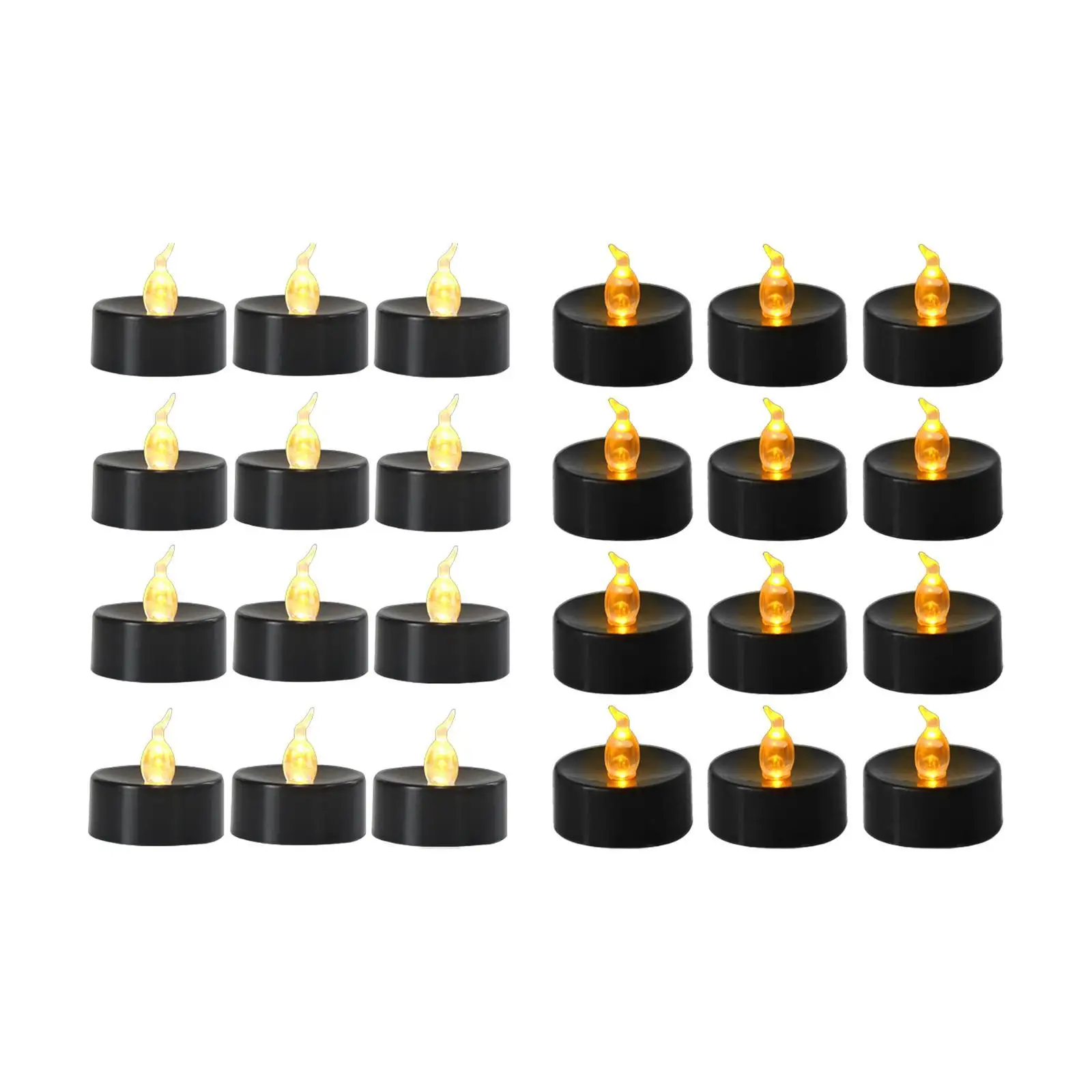 12x Black Flameless Tealight Candles LED Tea Lights for Theme Party Fall