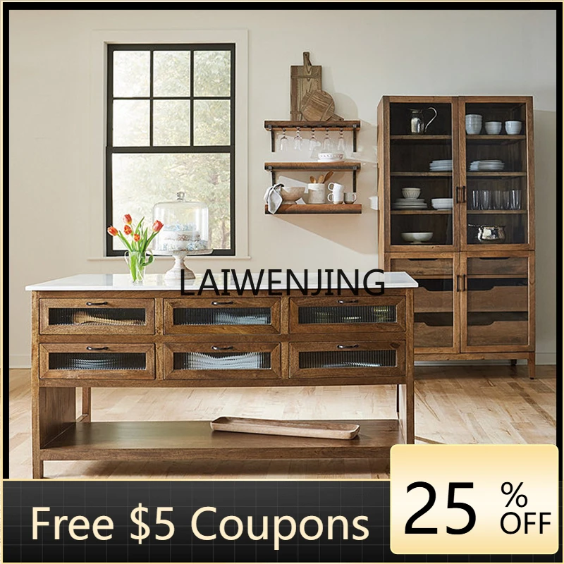 

solid wood dining table oak retro kitchen Nakajima marble bar side cabinet