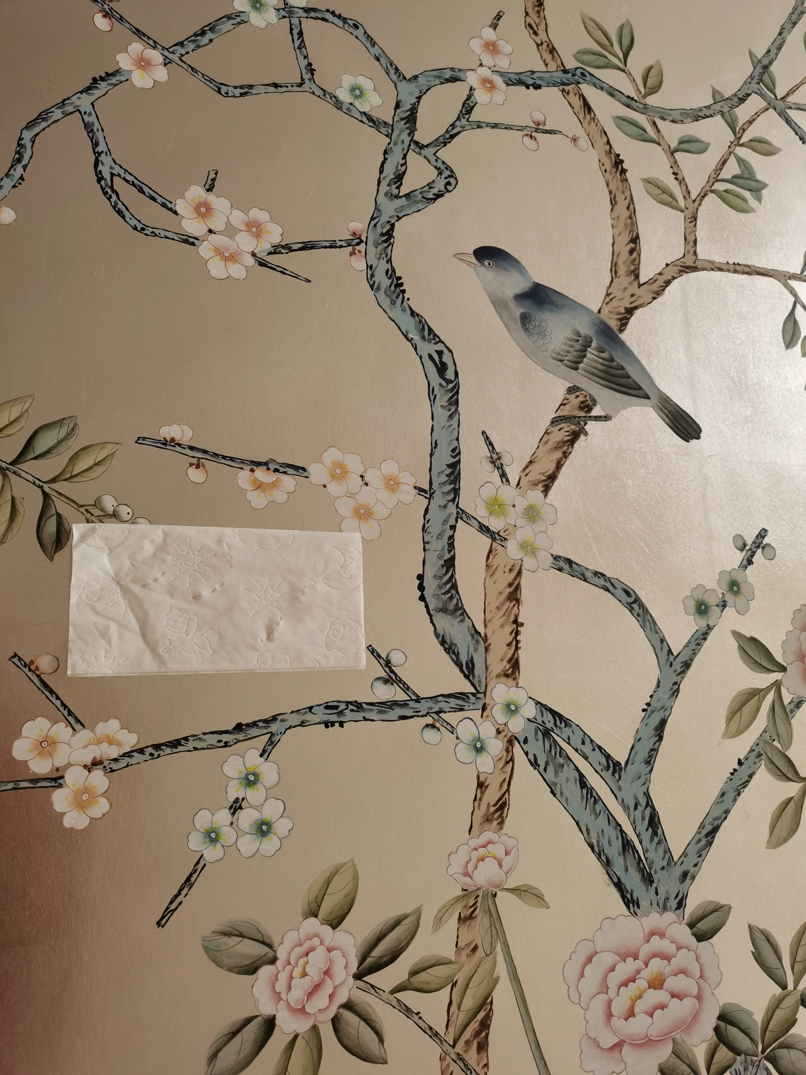 Imagem -06 - Personalizado Luxo Feito à Mão Ouro Dourado Papéis de Parede Pintados à Mão Flores & Pássaros Quarto Sala de Estar Estudo Sala de Jantar Varanda Sofá Parede tv