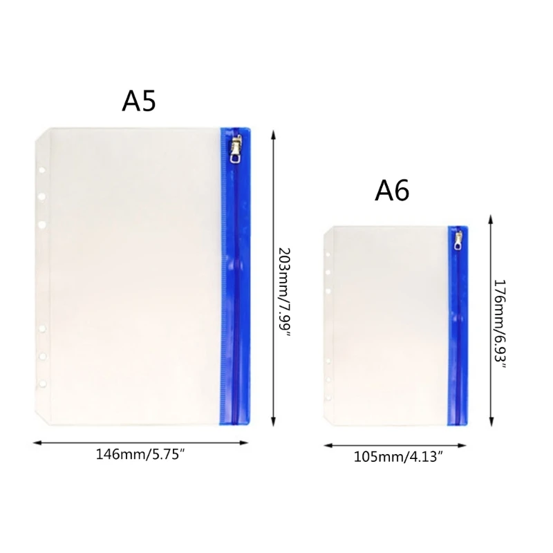 10x/Set Budget Binder Pockets Zipper Binder Insert Pages Document Folders Dropship