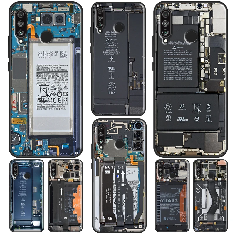 Motherboard Circuit Board Phone Case For Huawei P20 Lite P30 P40 Pro Mate 10 20 Lite P Smart 2019 2021 Back Cover