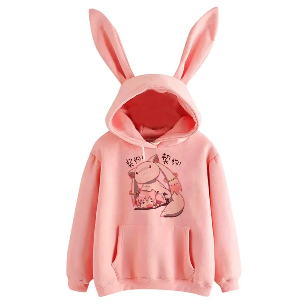 Madoka sweatshirt women fashion tops graphic 2000s hip hop vintage male Women Loose