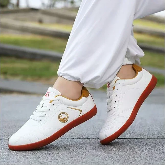 Unisex Tai Chi Shoes, Low-Top First-Layer Cowhide, Men's Martial Arts Shoes, Trendy Sports and Casual Sneakers