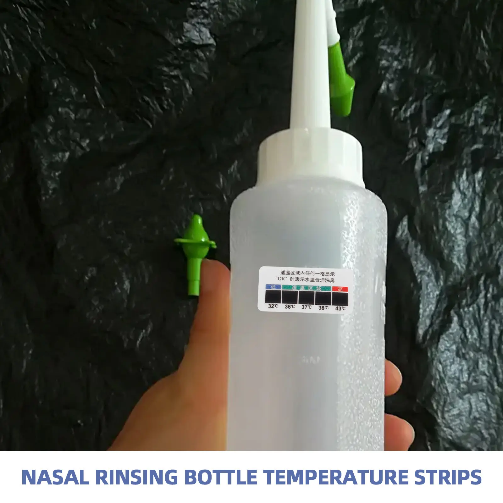 10Pcs Temperature Measuring Sticker for Saline Nasal Rinse Solution Liquid Crystal Display Adhesive Design Nose Cleaning