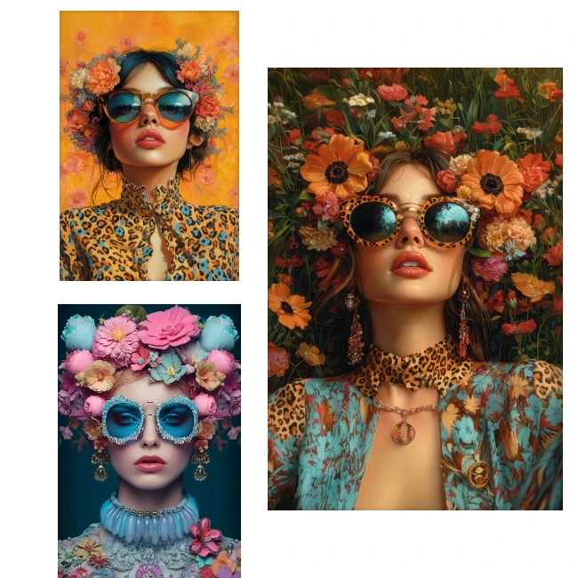

Woman with Flower Portrait 1000 PCS Jigsaw Puzzles Challenging Family Activity Games for Gameroom Bedroom Decoration Gift