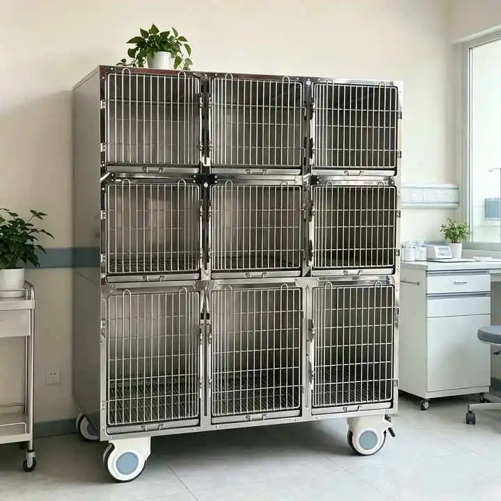 dk- Stainless Steel Isolation Cage Foster Cage Easy to Clean Corrosion-resistant Injection Infusion Pet Hospital Pet Cage#