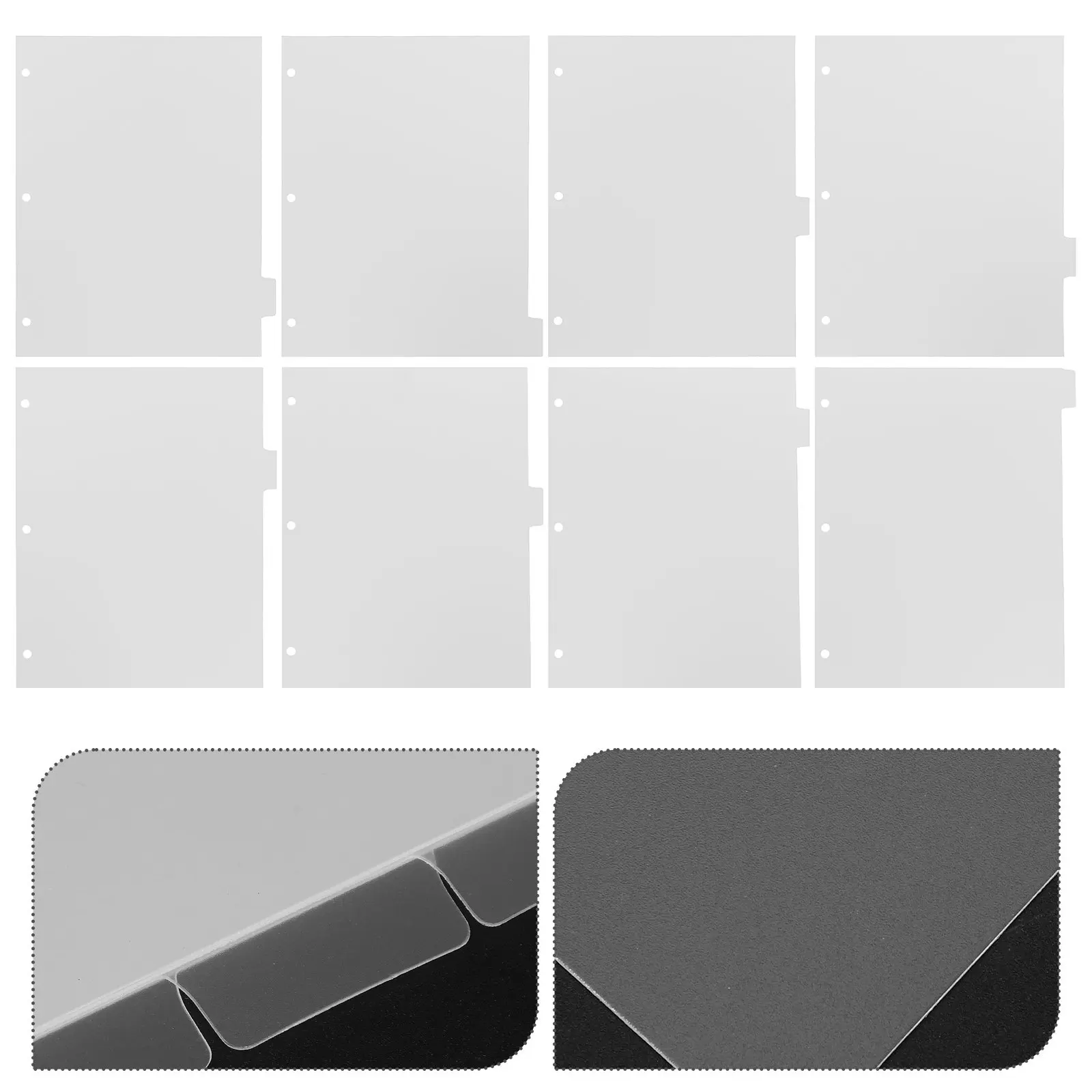 

8 Sheets Sturdy PP Index Dividers for Binders and Planners Aesthetic Tabbed Divider Pages Plastic Divider Tabs Detachable