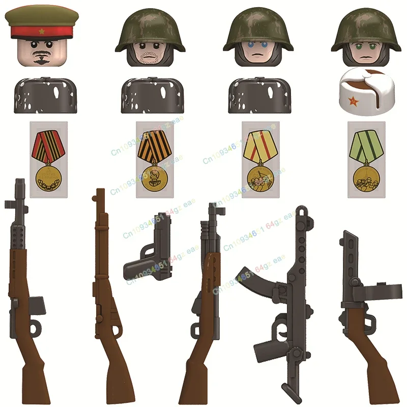 

Military War Building Block Weapons Accessories Action Figures Soldier Creative Bricks Toys for Children Birthday Gifts N613-616