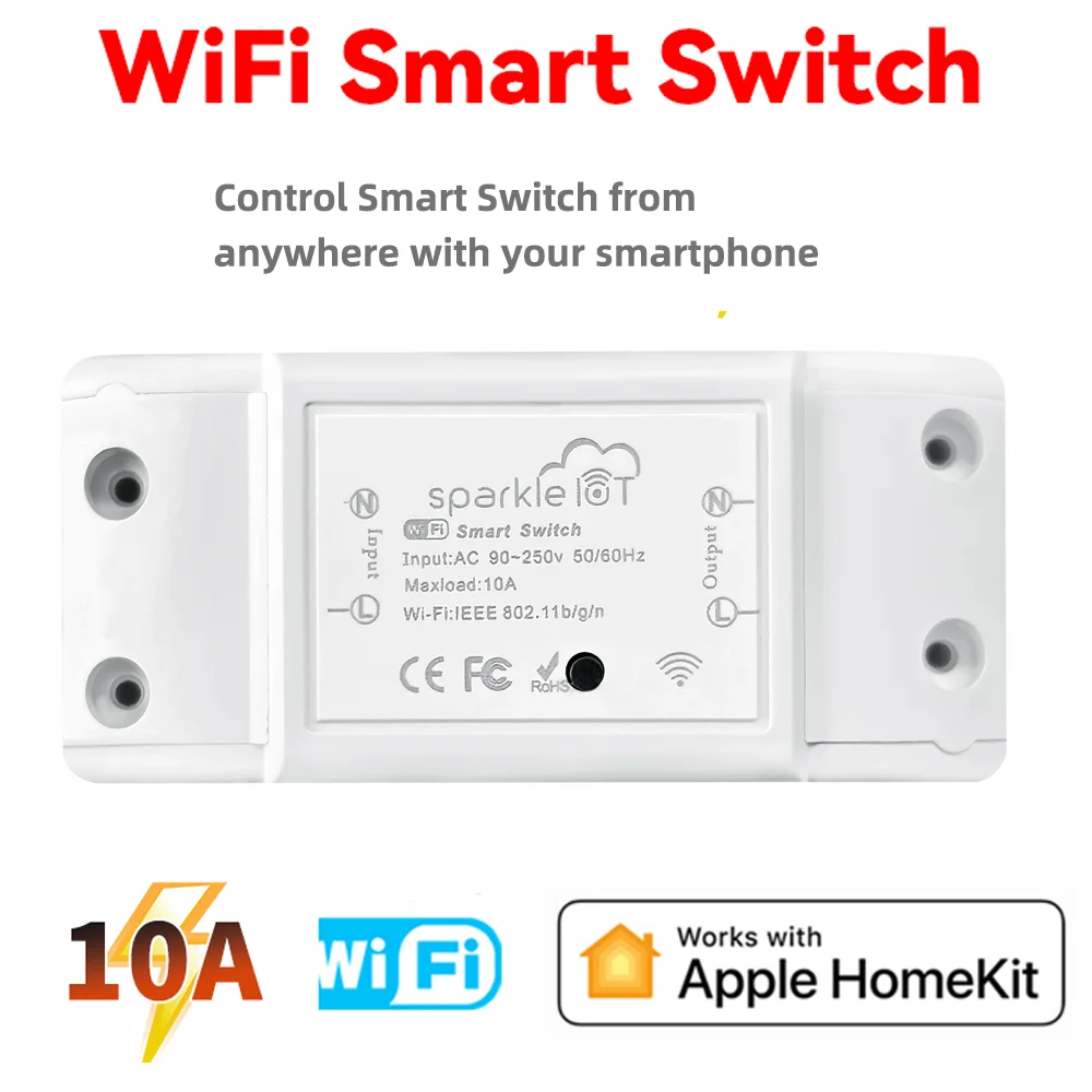 

Heltec 10A WiFi Smart Wireless Remote Switch Smart Home Voice Remote Control Timer Relay Module Support Apple Homekit