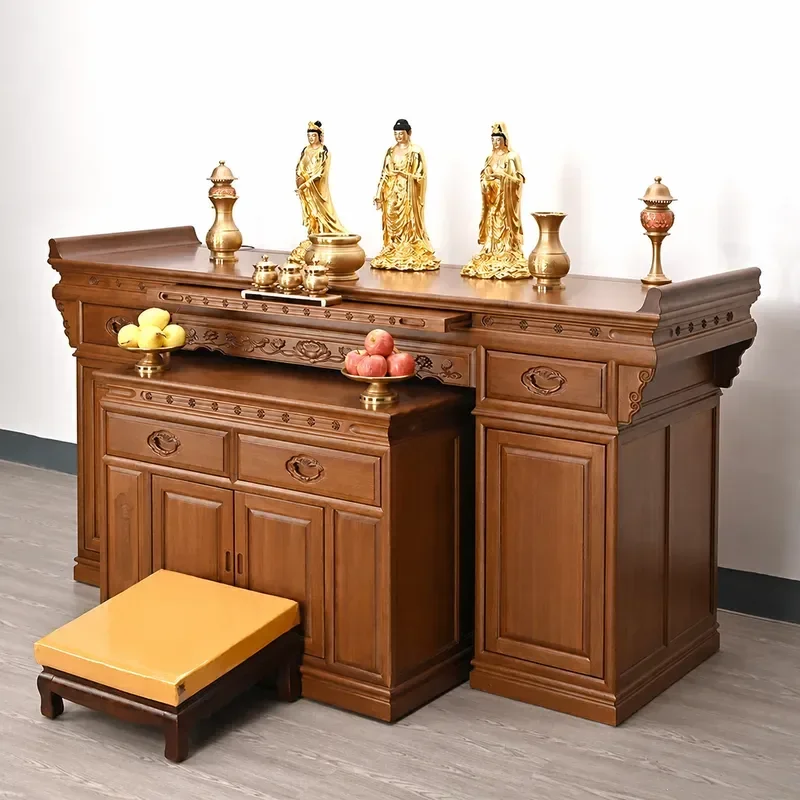 Modern Light Luxury Small Buddhist Shrine Cabinet Household Offering Table God of Wealth Incense Stand Storage Shelf