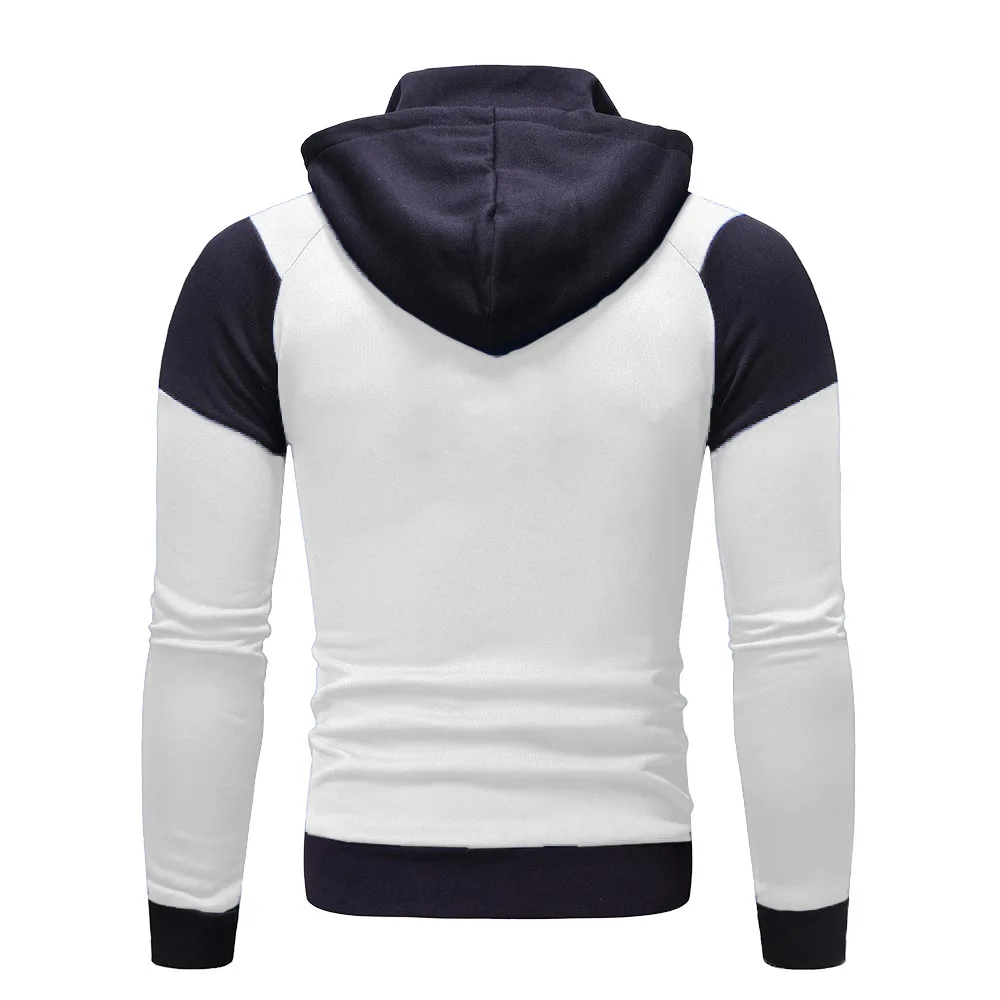 Men's Hoodies Jacket Slim Fit Hooded Zipper Patchwork Coats Man Solid Thicken Warm Sweatshirt Men's Casual Outdoor Clothing Tops