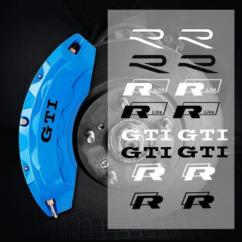 

2026 Hot VOLKSWAGEN 4Pcs for Volkswagen VW R Line GOLF 3 Polo Jetta Passat GTI Bora Car Brake Caliper Graphic Stickers Racing Tu