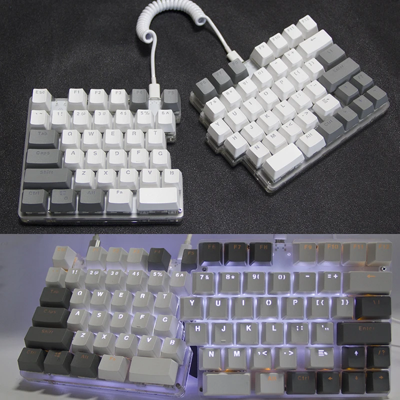 Teclado dividido de 78 teclas, teclado dividido de programación personalizado ergonómico para zurdos, versión de intercambio en caliente/soldadura, teclado dividido para juegos de oficina