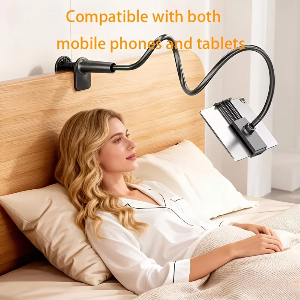 Gooseneck Phone Holder And Tablet Stand for The Bed: [Swivel Base] Flexible Lazy Arm,Suitable for Bed, Bedside, Desk