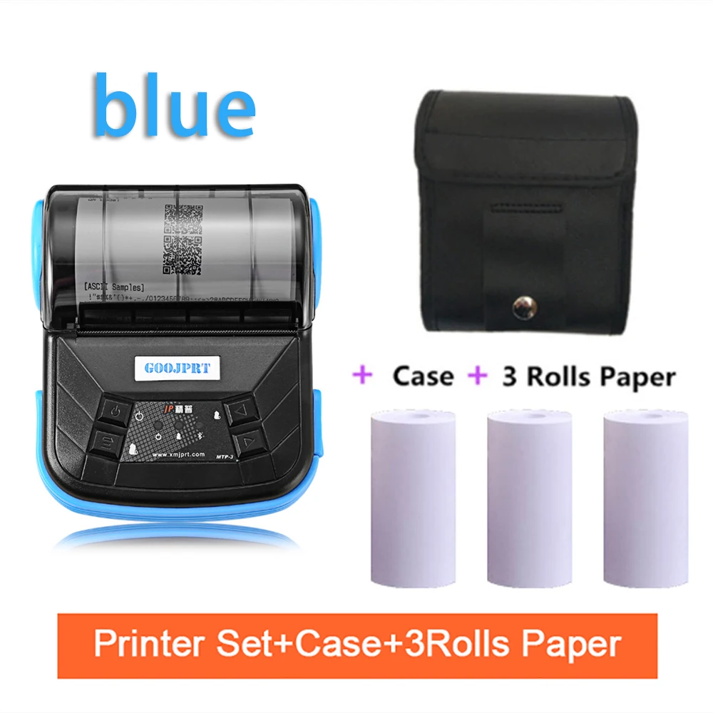 To Mini portable handheld POS thermal Bluetooth bill black blue 80mm printer for Android iOS Windows system