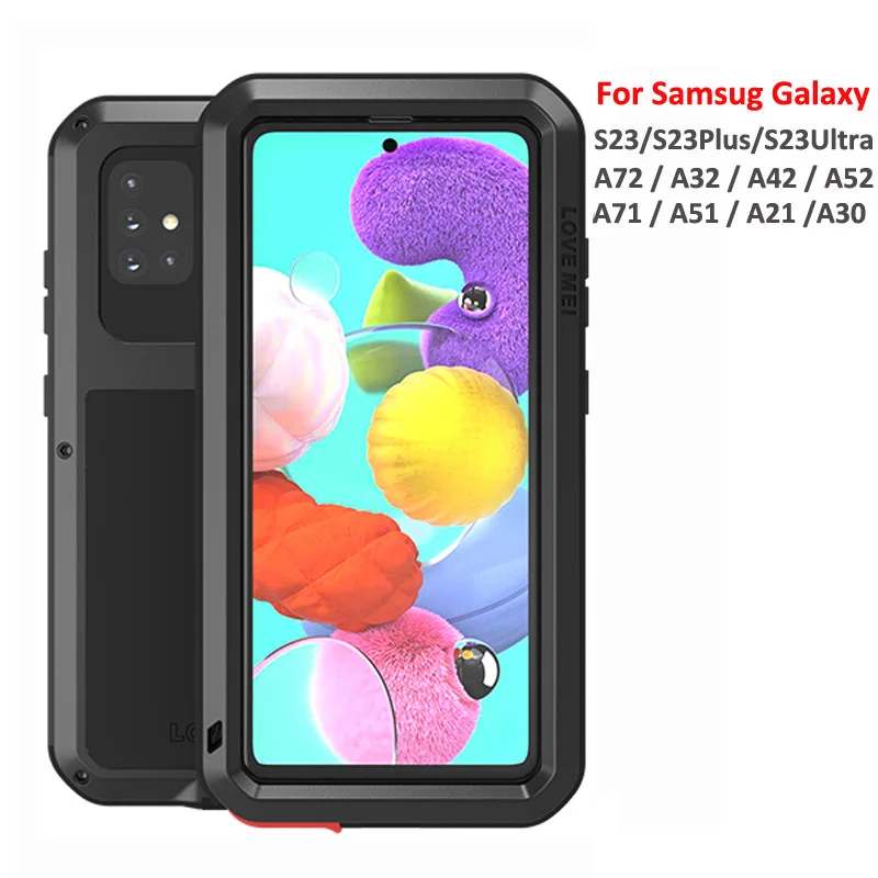 

Ударопрочный грязеотталкивающий чехол для Samsung Galaxy S23 Ultra A53 A52 A72 A32 A51 A71 A42 A30 A20 S23Plus, металлический бронированный прочный Чехол