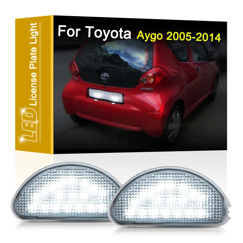 LED Number Plate Lamp For Toyota Aygo MK1 2005 2006 2007 2008 2009 2010 2011 2012 2013 2014 White License Plate Light Assembly