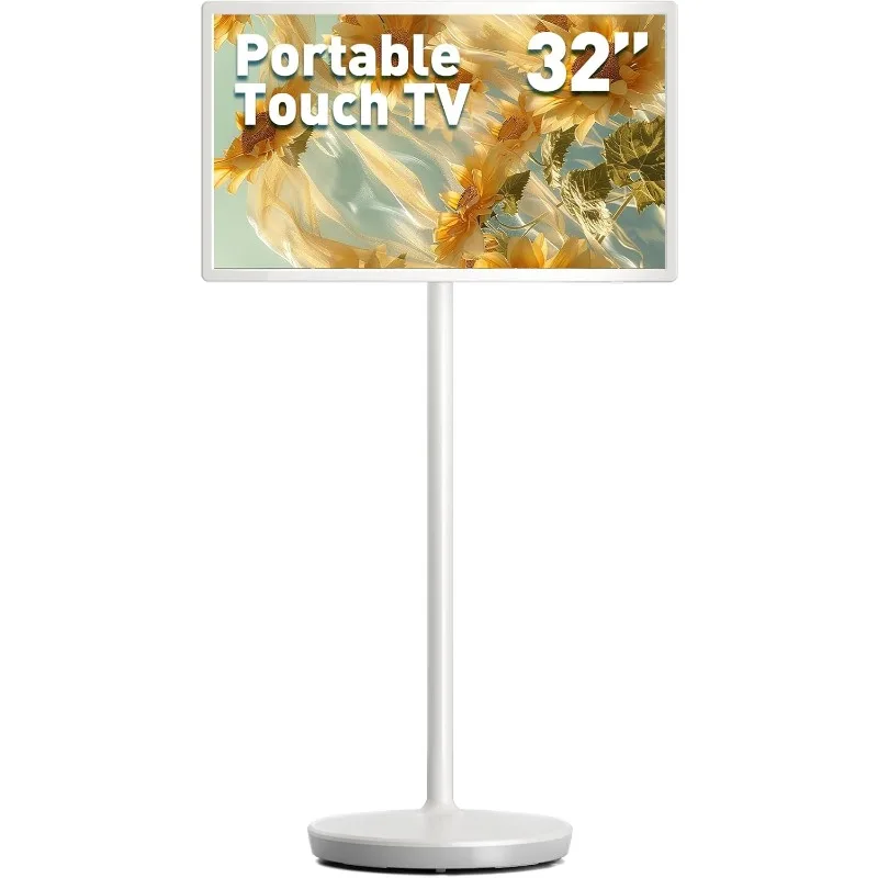 

32-Inch Portable TV with Touch Screen | 6GB RAM + 128GB Storage | 1080P Full HD Portable Monitor with Built-in 8-Hour Battery |