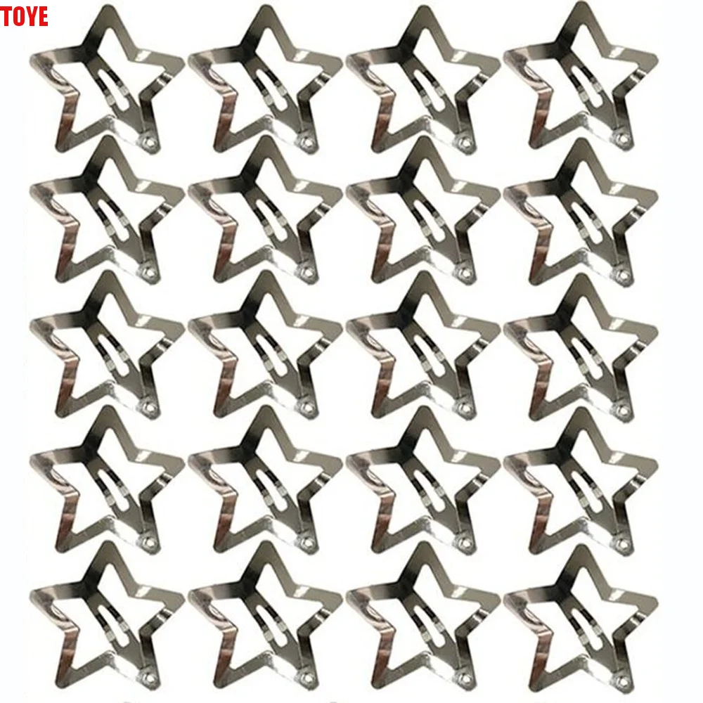 

20Pcs Y2K Candy Color Star Shape Hair Clips Colorful Silver Hairpins Vibrant Colorful Hollow Star Hairclips Children