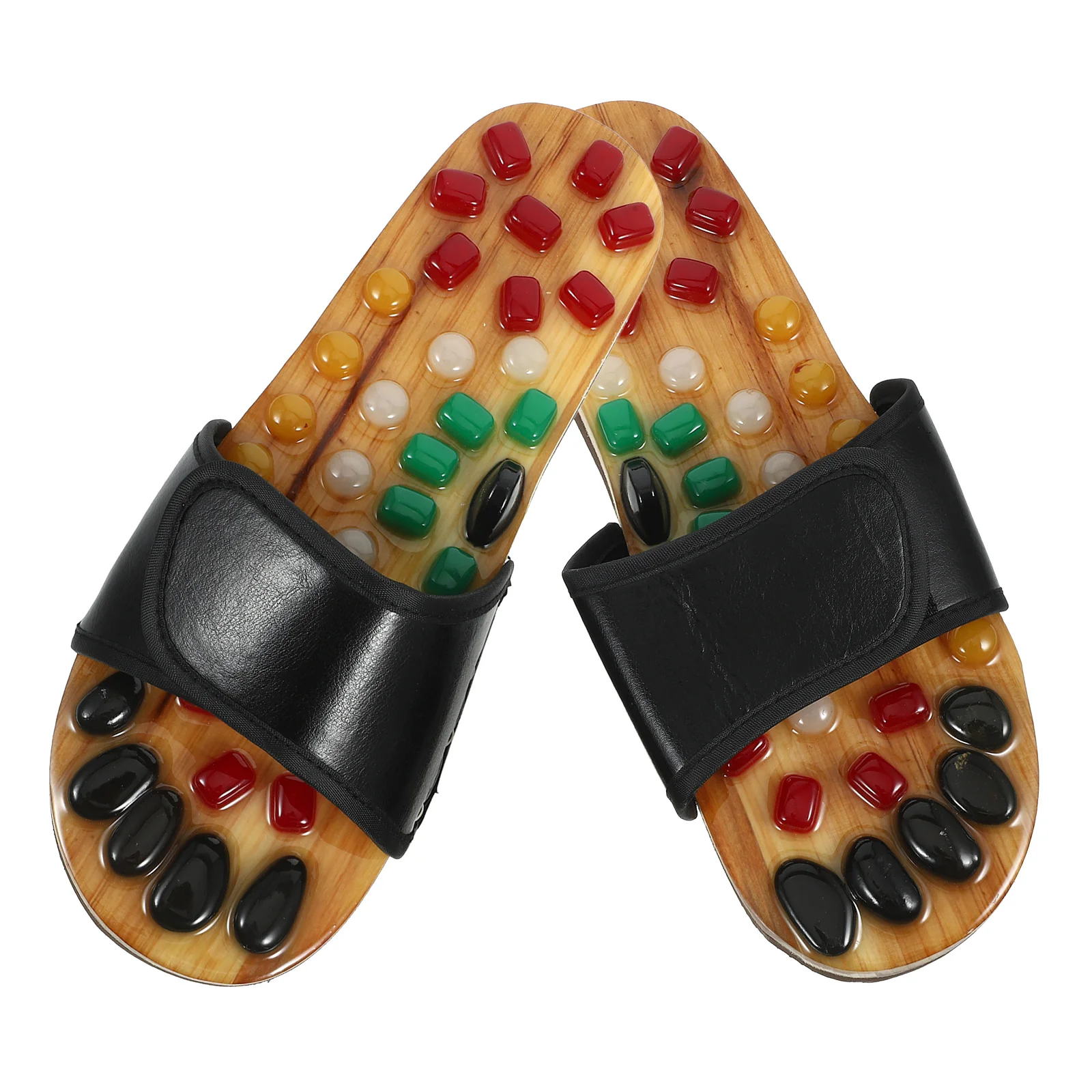 

Massage Slippers Foot for Men Black Acupuncture Sandals Cobblestone Health Care Gift Promotes Blood Flow Sole