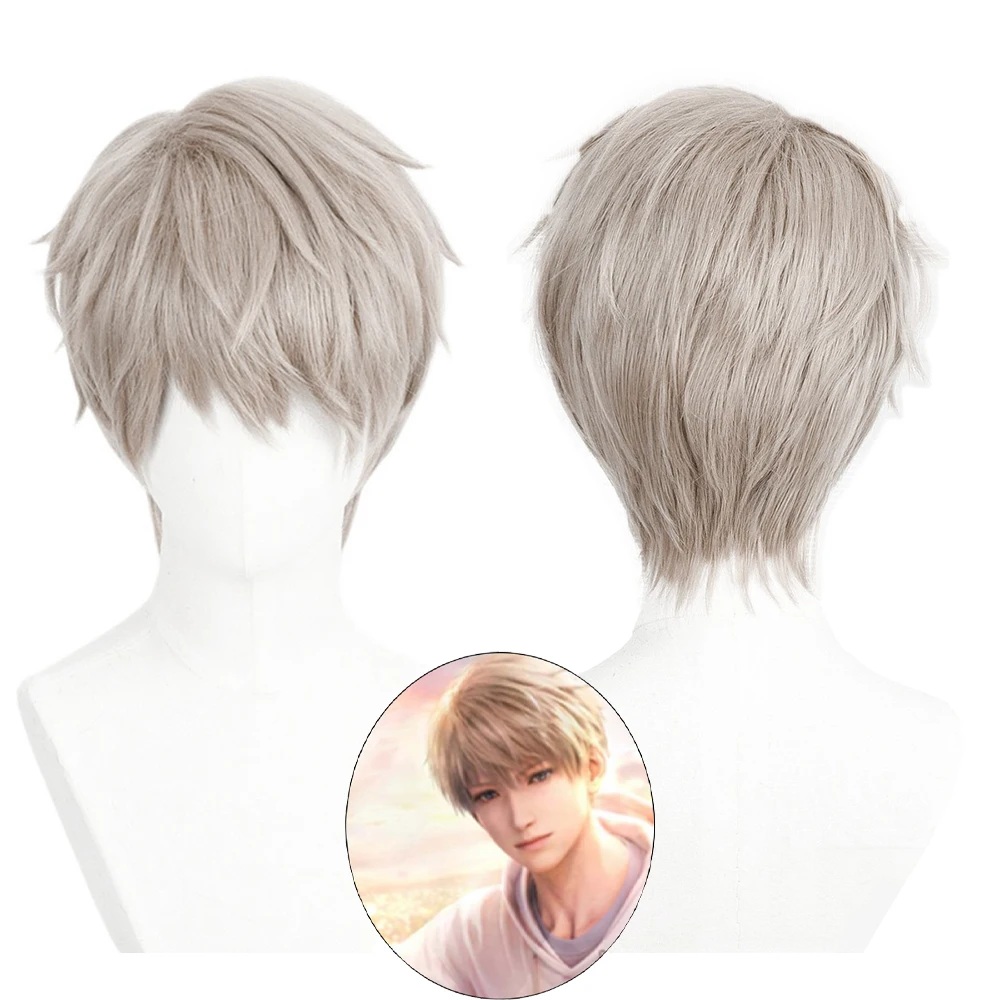أنيمي لعبة الحب والفضاء العميق رافاييل سيلوس كزيفير تأثيري الشعر الاصطناعية 10 بوصة شعر قصير شعر مستعار رقيق طبيعي مقاومة للحرارة #3