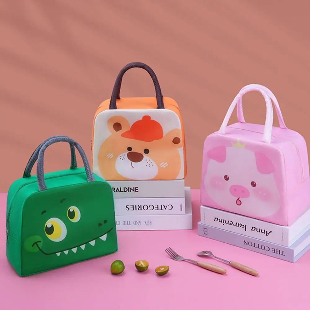 Fiambrera portátil de dibujos animados, bolsa térmica de tela no tejida, accesorios para comida, bolsa enfriadora pequeña