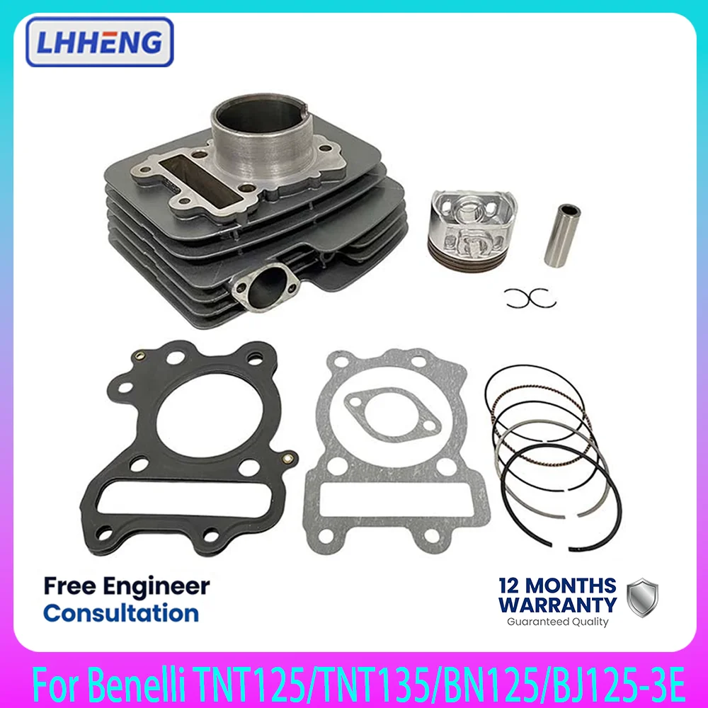 Cylinder Piston Kit For Benelli TNT125 TNT135 BN125 BJ125-3E 57.3mm Big Bore Top End Rebuild Engine Parts