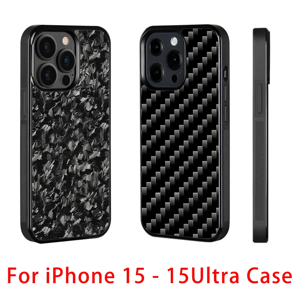 Real Forged Carbon Fiber for iPhone 15Ultra Cover Slim Strongest Durable Snugly for iPhone 15/15Pro Case Carbon Fiber