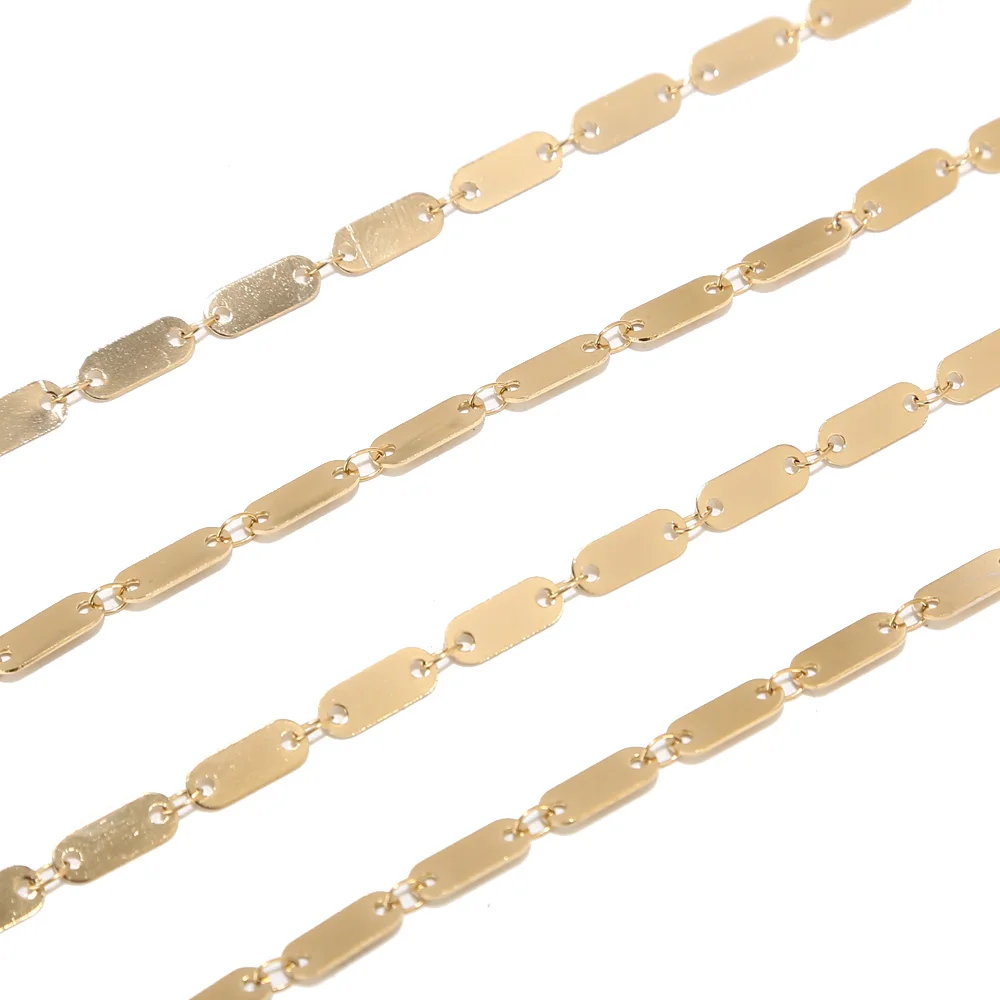 1 Meter Stainless Steel Soldered Gold Long Rectangle Link Chain DIY Women Necklace Chains for Making Women Gifts