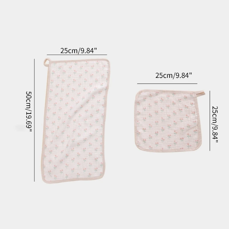 Baby Towel Soft Teething Bib Print Burping Cloths Cotton Handkerchief Sweat Wipe Cloth Newborn Bath Towel Facecloth