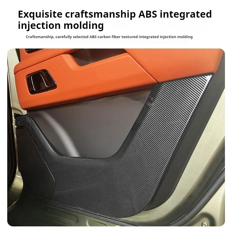 For Polestones 01 ROX 01 7-Seat 2023 2024 Car Door Anti-Kick Pad Anti-Scratch Dirt-Resistant Carbon Fiber Texture Accessories