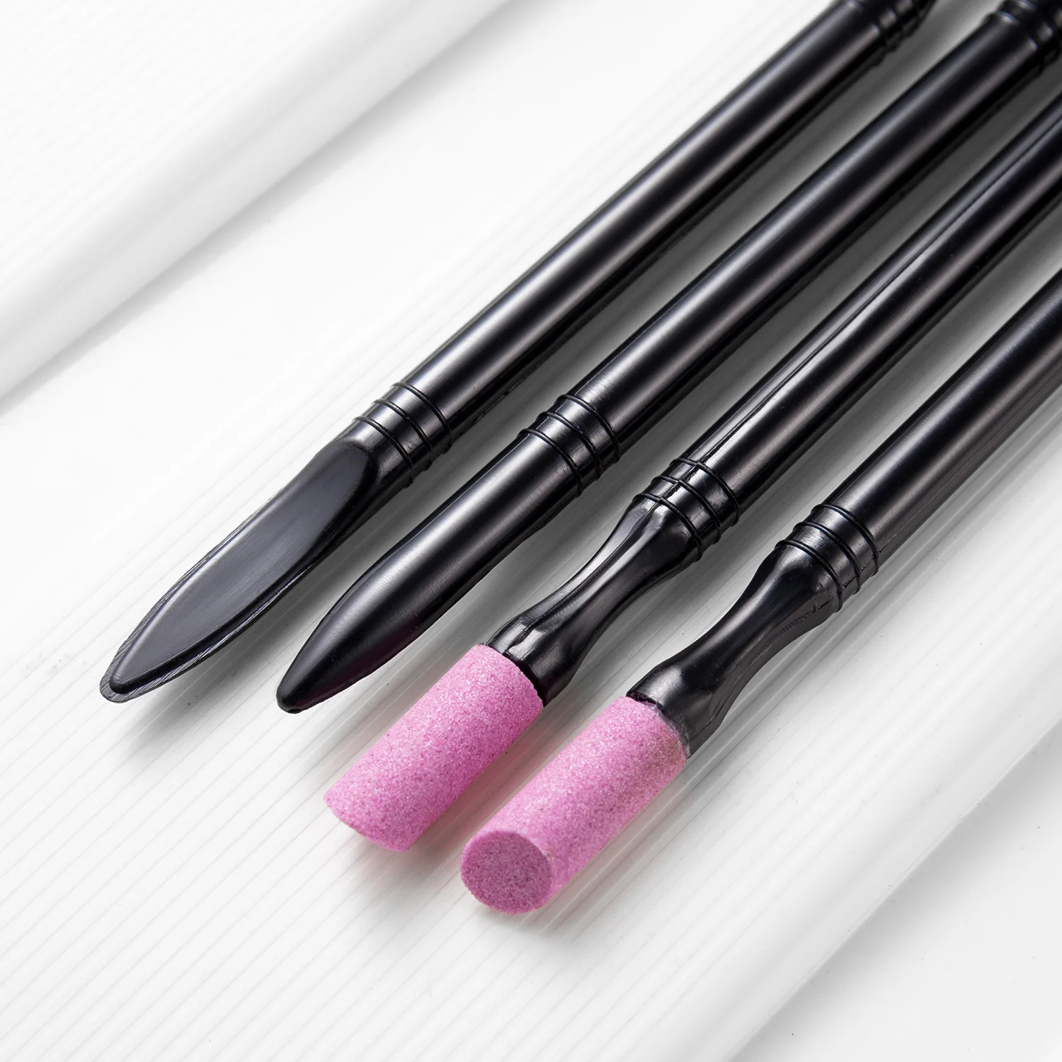 1/5PCS ปากกาควอตซ์เล็บ Cuticle Pushers เล็บเล็บไฟล์เล็บบดปากกา Dead Skin Remover สําหรับเล็บธรรมชาติ