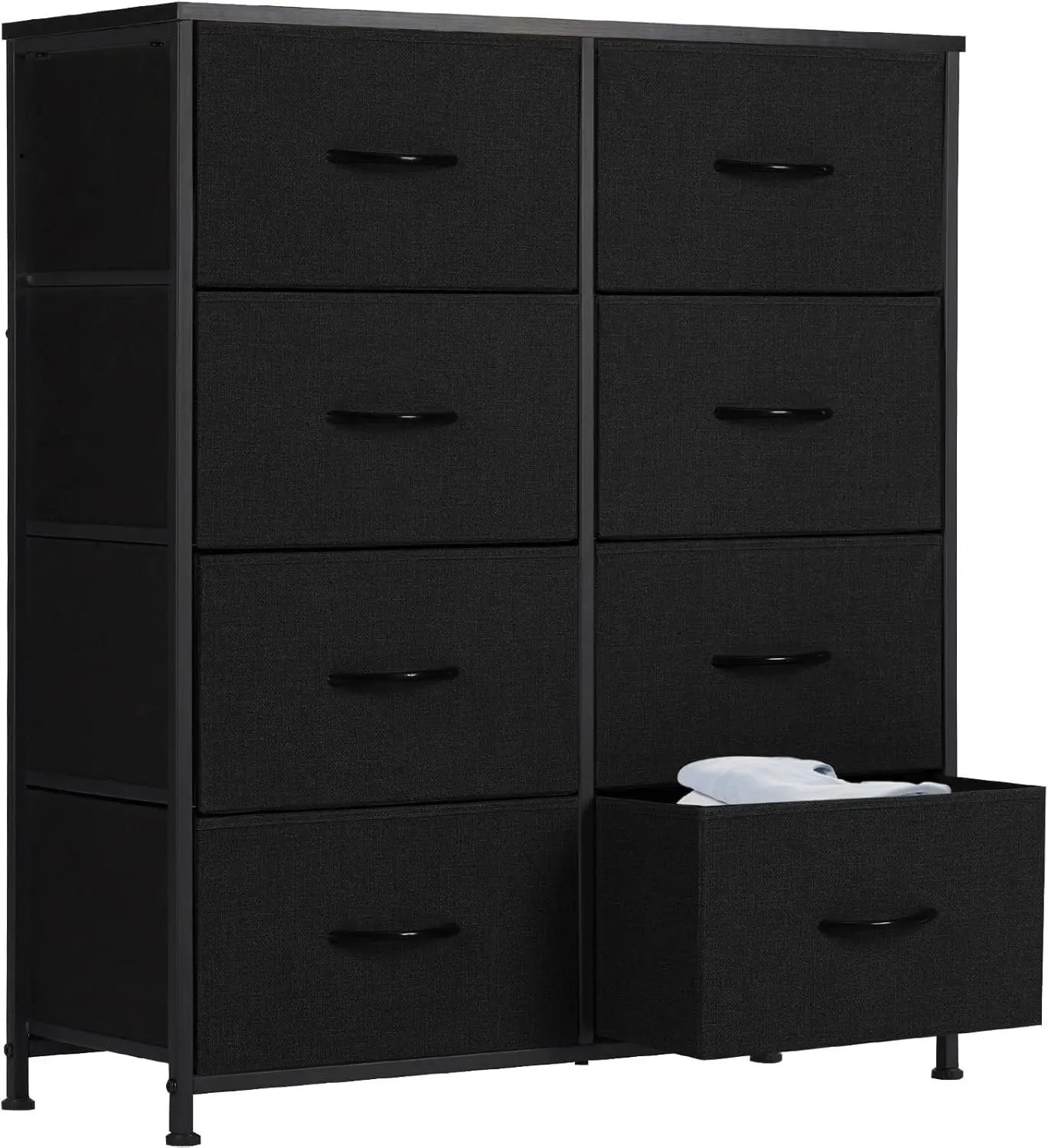 

Sweetcrispy Dresser with 8 Drawers, Steel Frame and Wood Top for Bedroom, Living Room or Closet Storage Organizer in Black