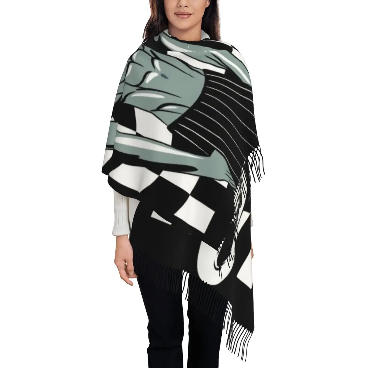 

Шарф с принтом Джека Скеллингтона на заказ для женщин и мужчин, зима-осень, теплые шарфы, шаль, накидка