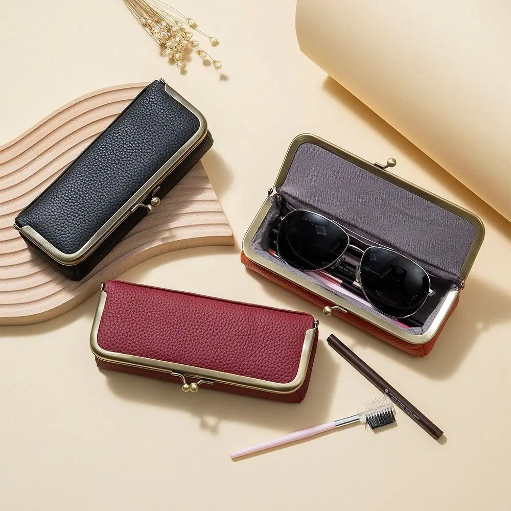 

Genuine Leather Glasses Boxes Holder Luxury Multifunctional Eyewear Organizer Automatic Closing Spacious Sunglasses Storage Case