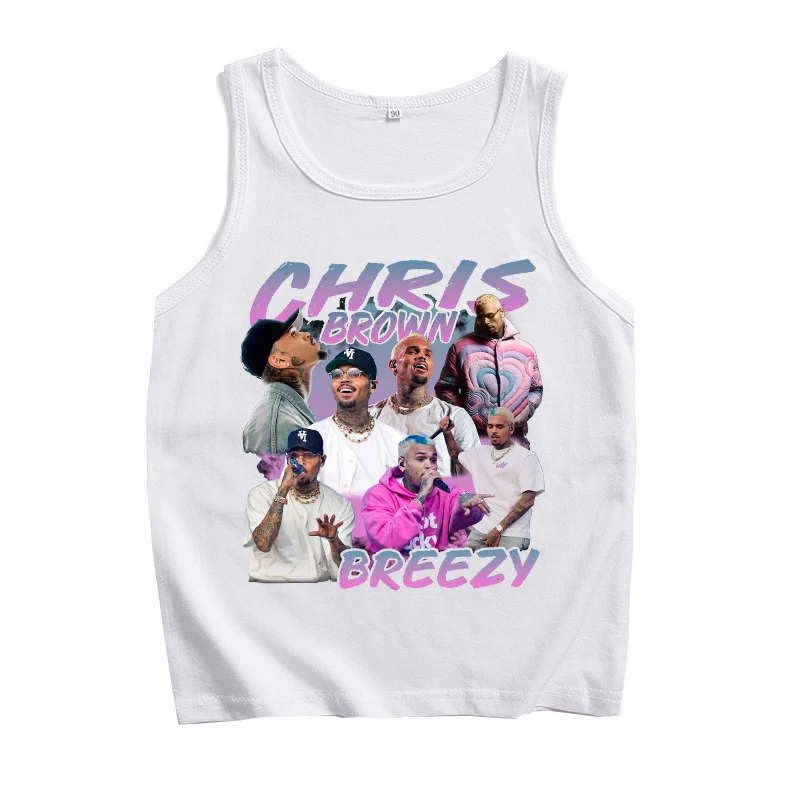 Chris Brown Bluza z kapturem Chris Brown World Tour Kamizelka T-Shirt Mężczyźni Kobiety Streetwear Tank Tops