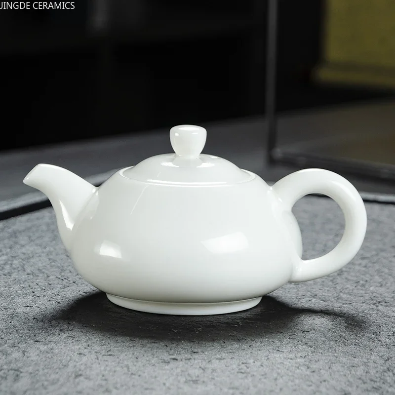 

Guanyin Puer Tea Ceremony Gifts Chinese Suet Jade White Porcelain Xi Shi Teapot Household Kettle Handmade Ceramics Tea Set Tie