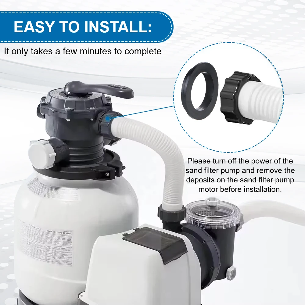 Reemplace la junta del filtro de la piscina, accesorios de la piscina compatibles con la junta tórica del Motor de la bomba de filtración de arena Intex, 6 uds.