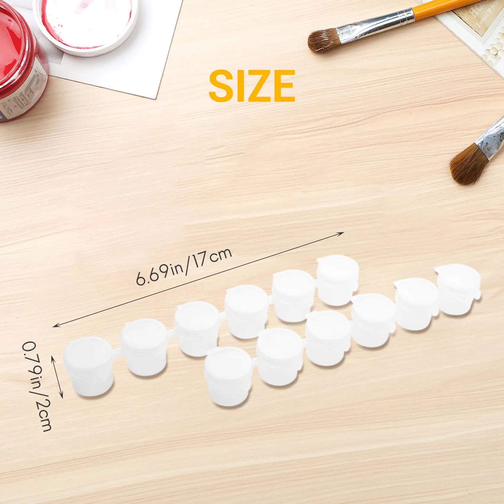 20 strip 120 Pot 5Ml 6 cangkir Mini Pot cat kosong strip Pod cat seni dan kerajinan wadah penyimpanan plastik